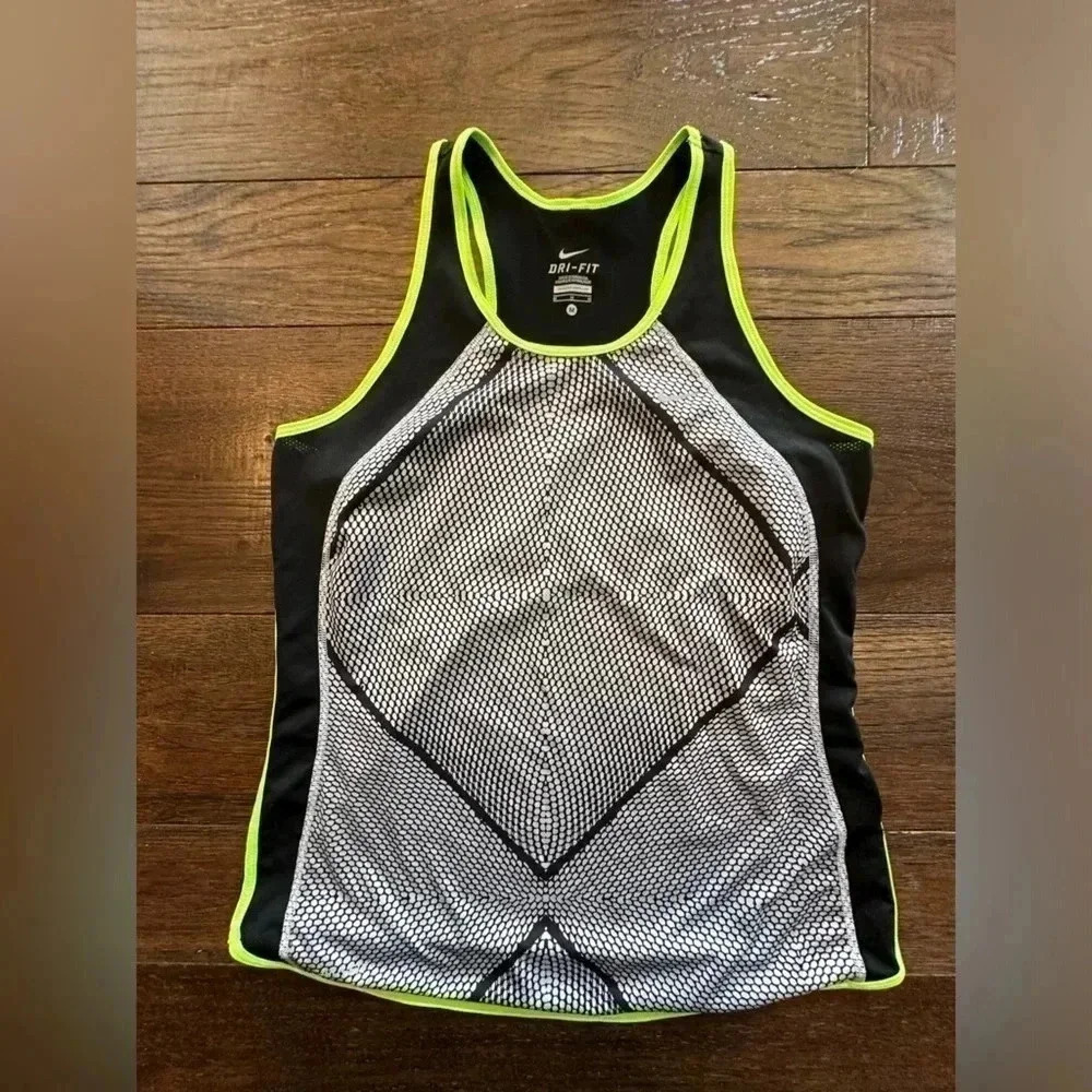 Nike Black and Lime Tank Top